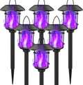 Solar Flame Torch Lights 6 Pack - Purple Flicker Outdoor Lanterns