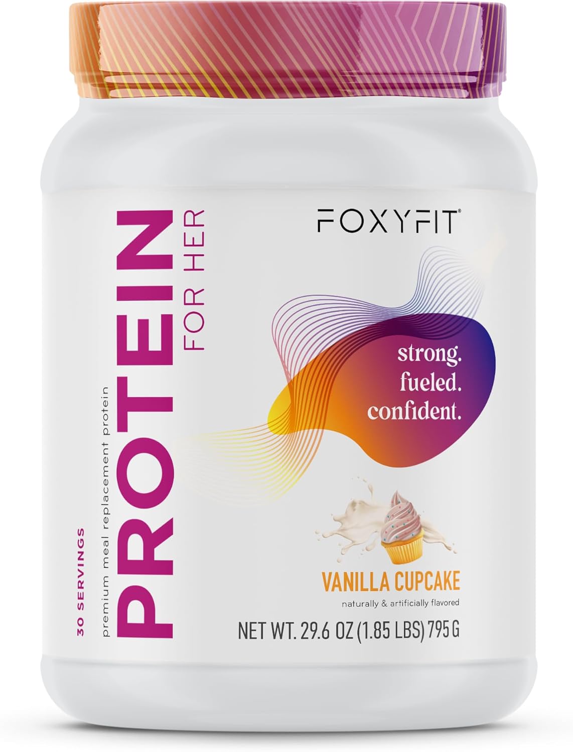 FoxyFit Protein for Her: Vanilla Cupcake Whey Protein Powder