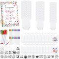 Panitay 100 Pc Flower DIY Baby Shower Bibs & Bodysuits Set - Craft