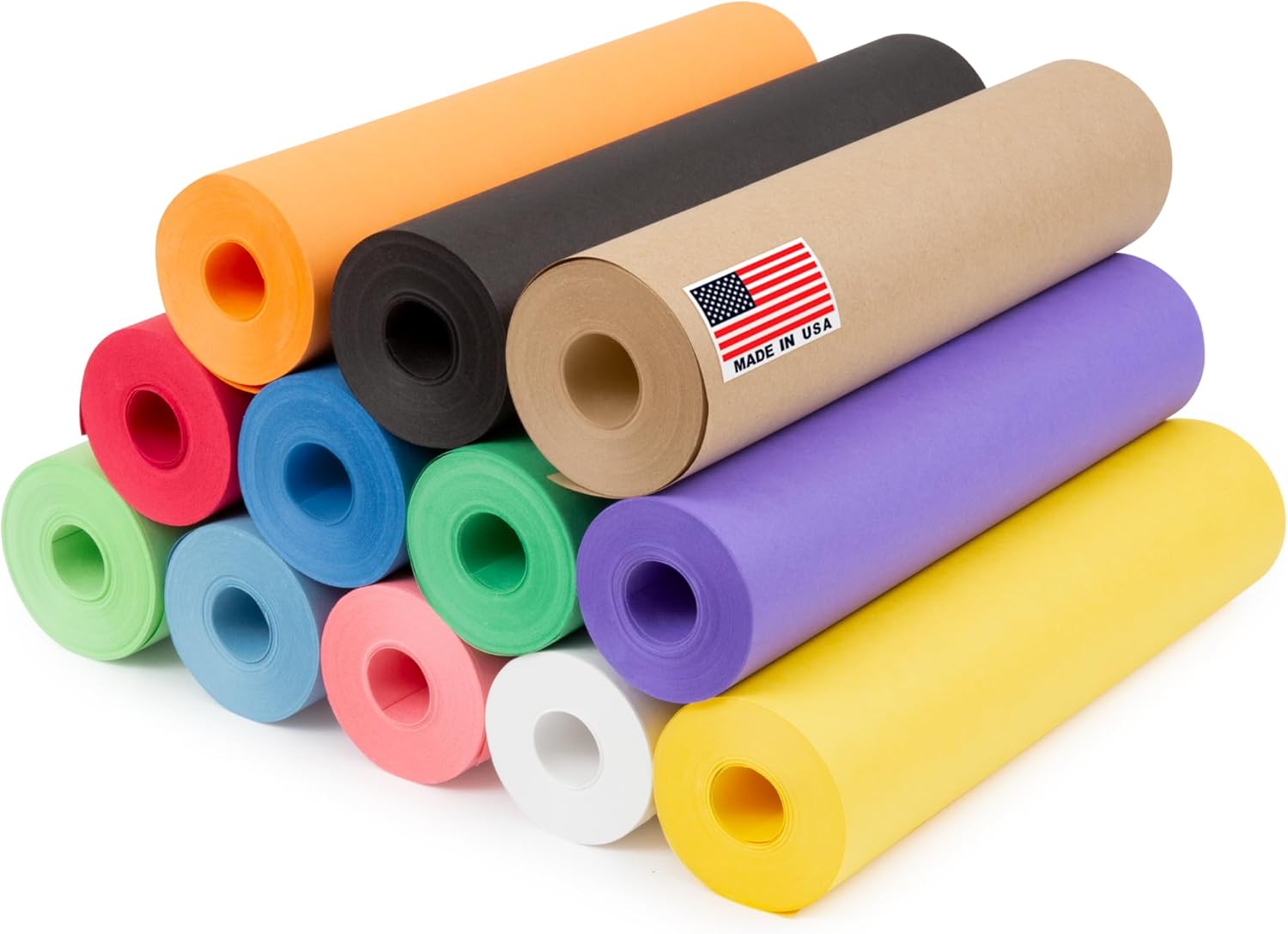 Multi-Color Kraft Paper Rolls Set for Arts and Crafts Projects