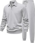 Men's 2-Piece Track Suit Set - Quarter Zipper Polo & Joggers