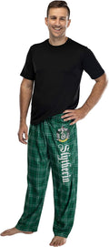 Harry Potter Men's House Crest Plaid Lounge Pajama Pants - Cozy