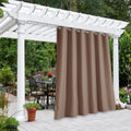 Outdoor Curtain for Patio Waterproof Blackout Tan - Insulated