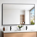 Black Bathroom Mirror for Wall - 60x40 Inch Modern Decor
