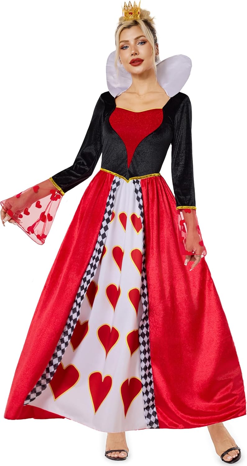 Funna Queen of Hearts Costume for Women - Striking Halloween Dress