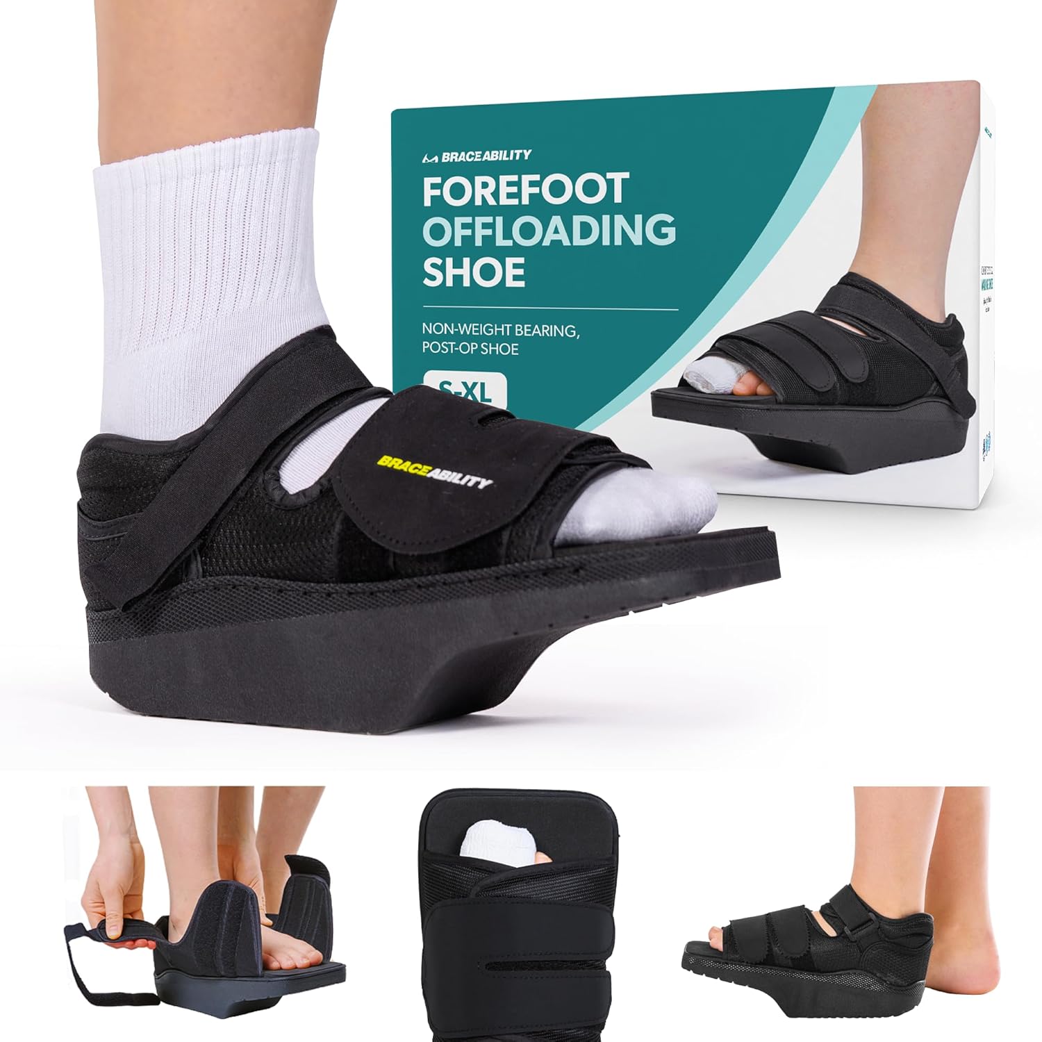 BraceAbility Forefoot Offloading Post-Op Shoe for Recovery