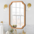 Wood Mirror for Bathroom 20in x 30in Rectangular - Farmhouse Rounded