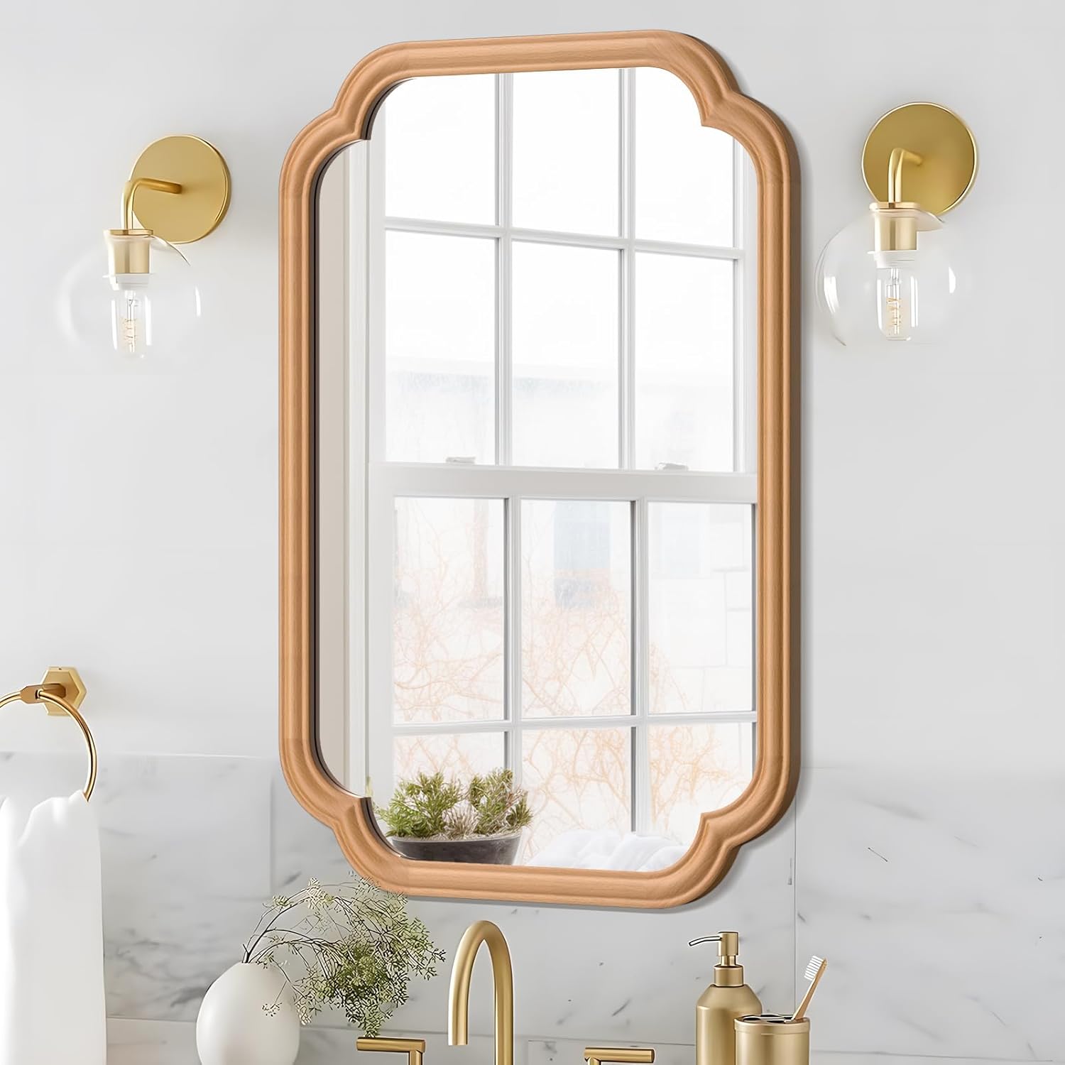 Wood Mirror for Bathroom Vanity - Elegant 20in x 30in Design