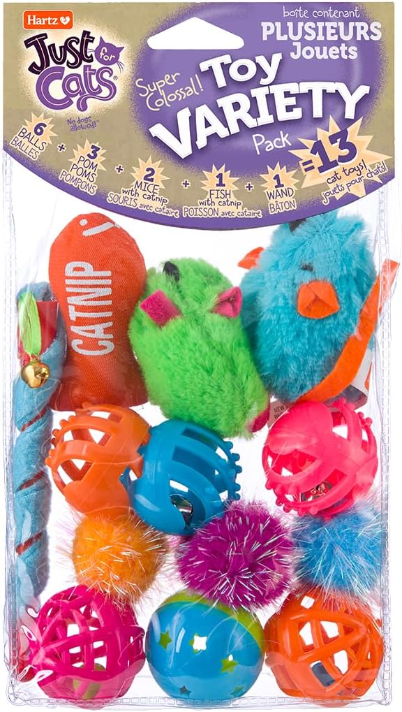 HARTZ Cat Toy Variety Pack - 13-Piece Fun