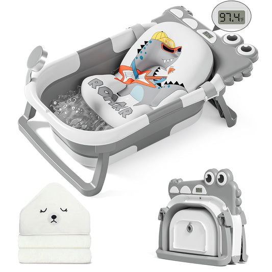 Portable Collapsible Baby Bathtub Set: Comfort & Convenience