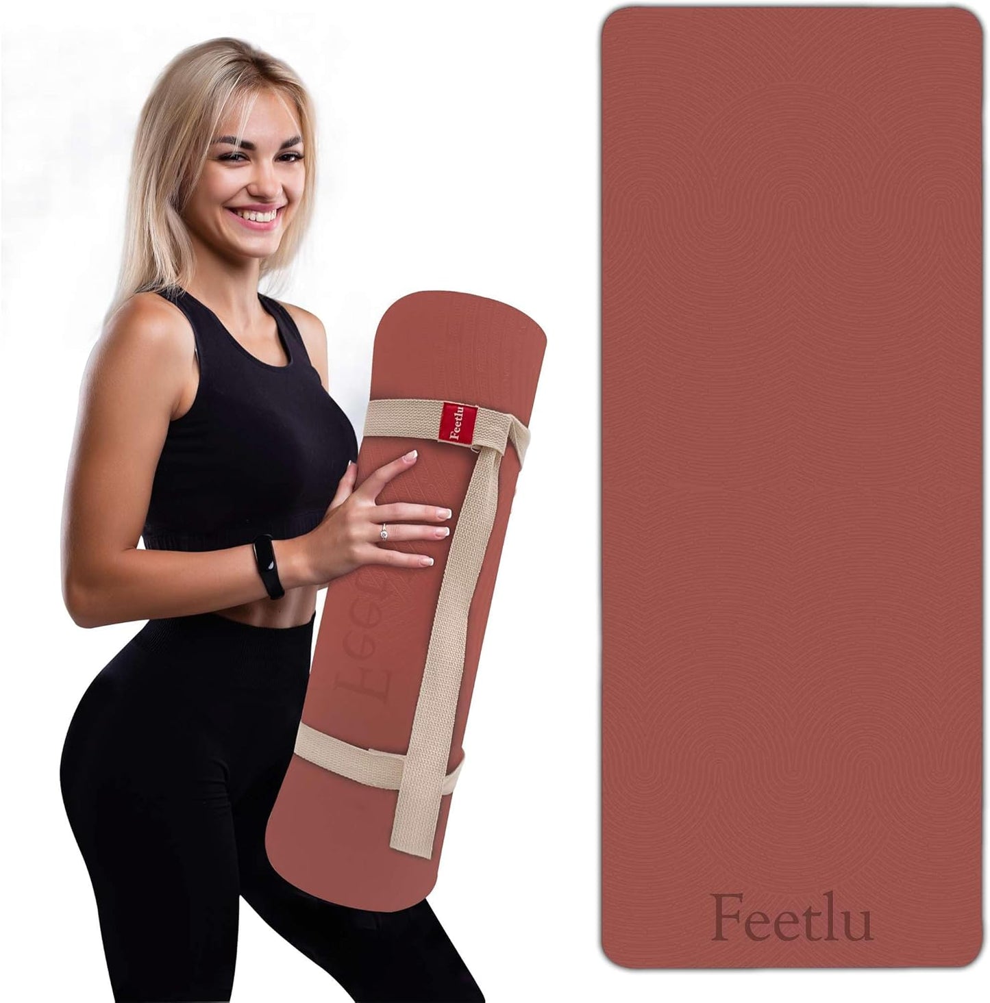 Extra Thick 12mm Exercise Mat for Yoga, Pilates & Workouts