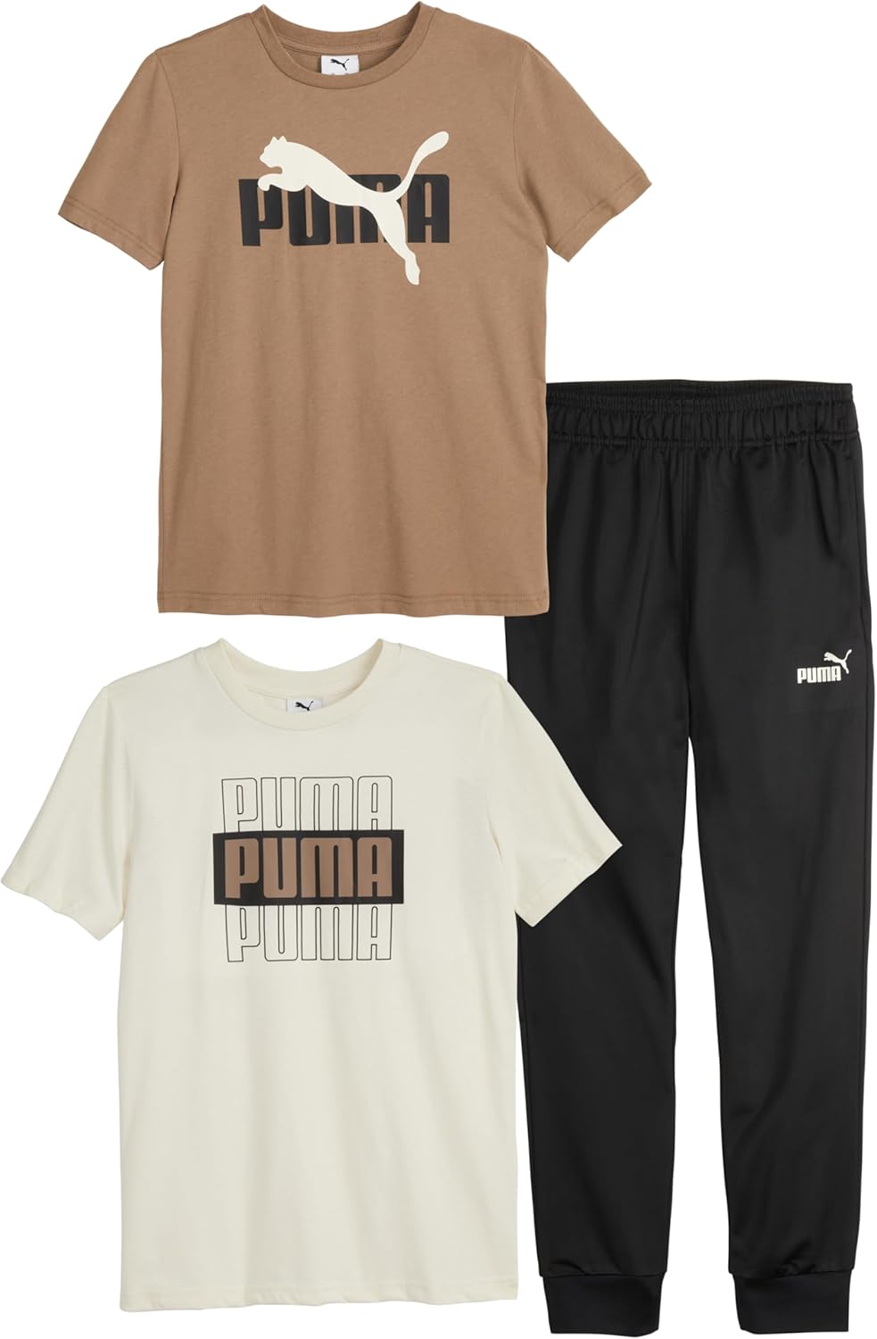 PUMA Boys 3 Piece Set: Stylish Cotton Tees and Joggers