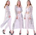 Womens Sequin Cardigan Summer Cover Up Dress - Glitter Duster