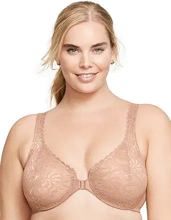 Glamorise Women's Plus Size Wonderwire Lace Underwire Bra #9245