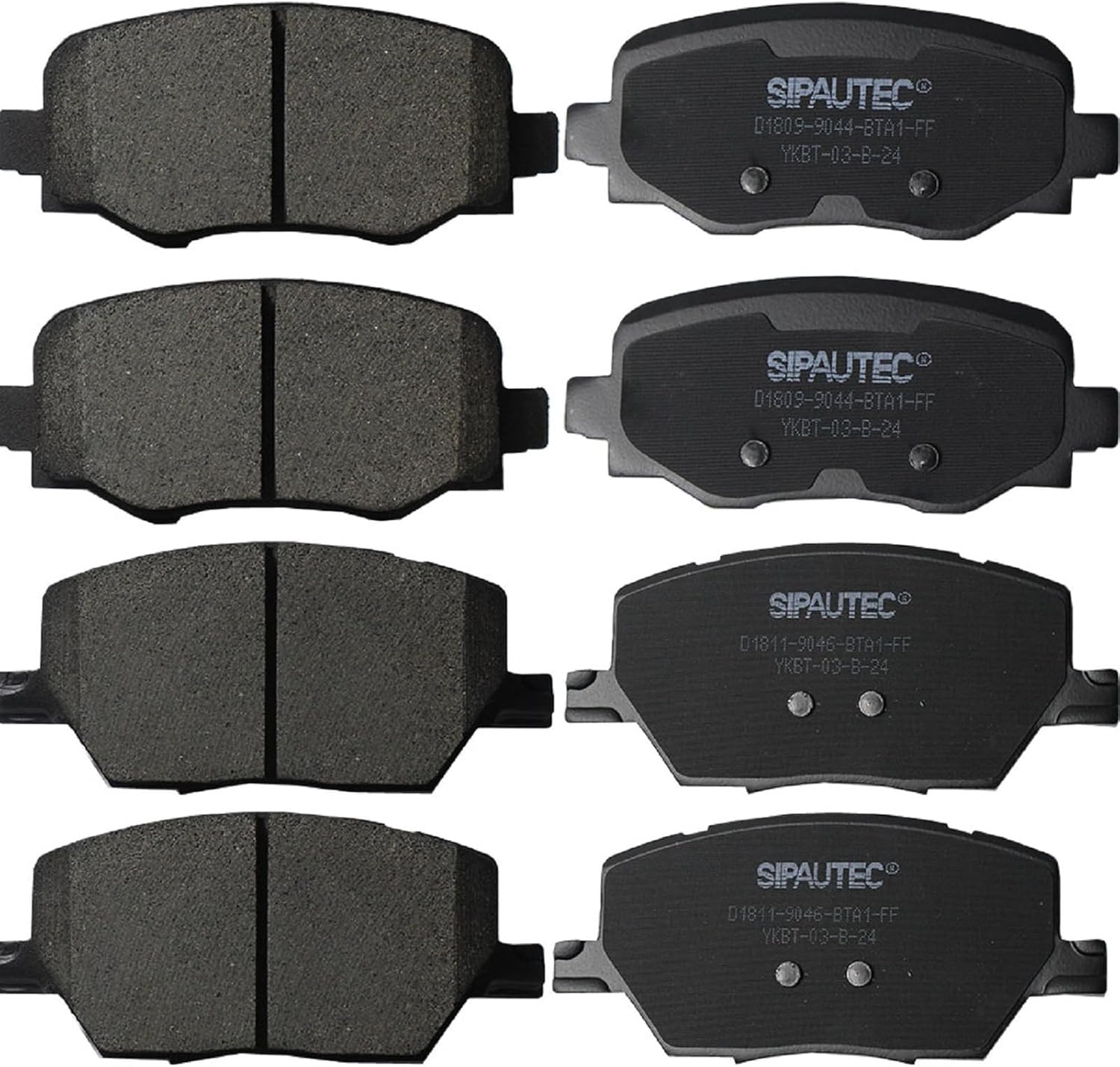 SIPAUTEC Front & Rear Ceramic Brake Pads for Jeep & Fiat Models