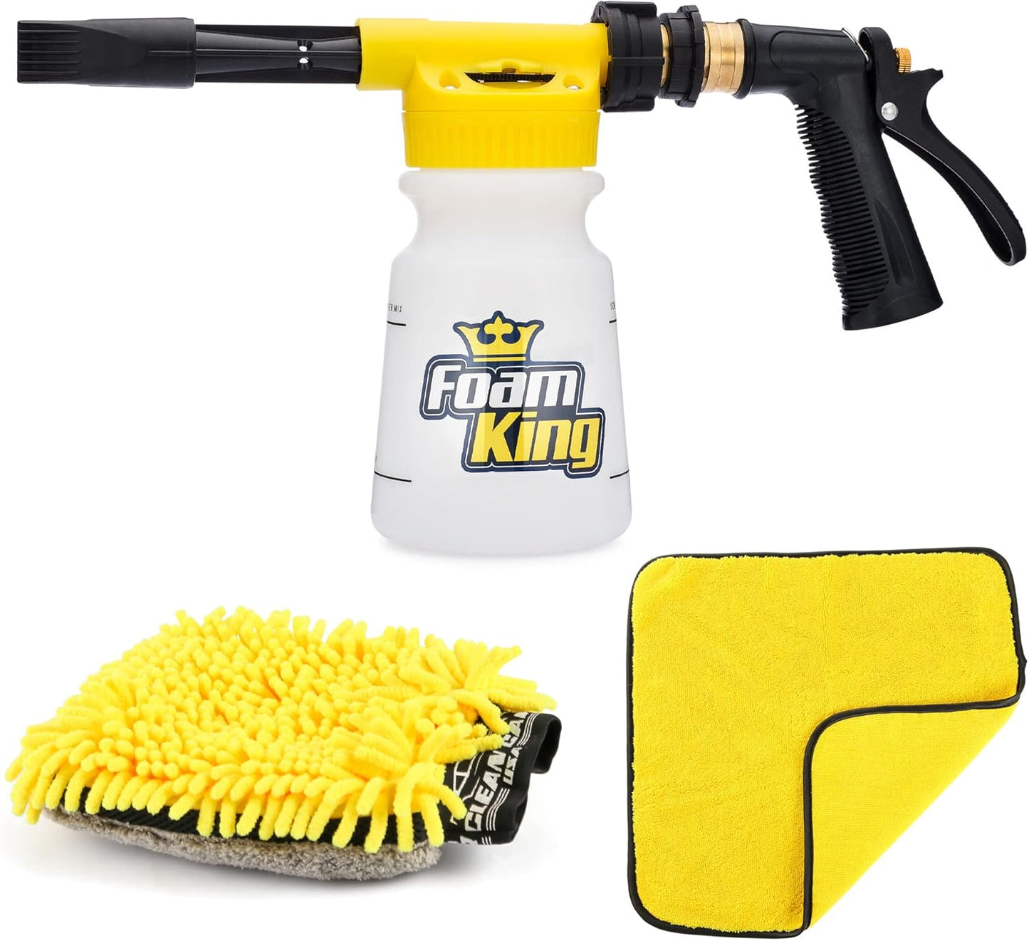 Foam King Car Wash Foam Gun & Mitt for Scratch-Free Cleaning