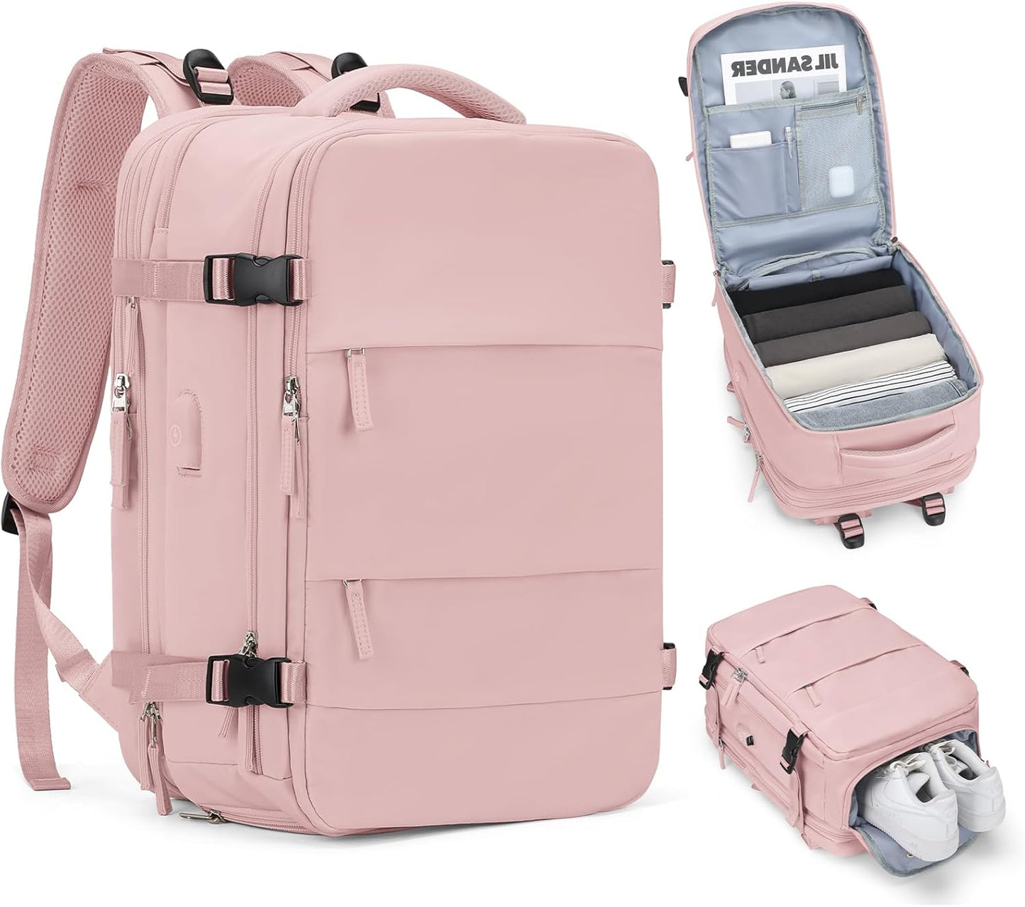 Casual Backpack for Travel with Expandable Design and USB Port