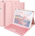 Pink Backlit Keyboard Case for iPad 10.2/Pro 10.5/Air 3 - Wireless, Detachable & Stand