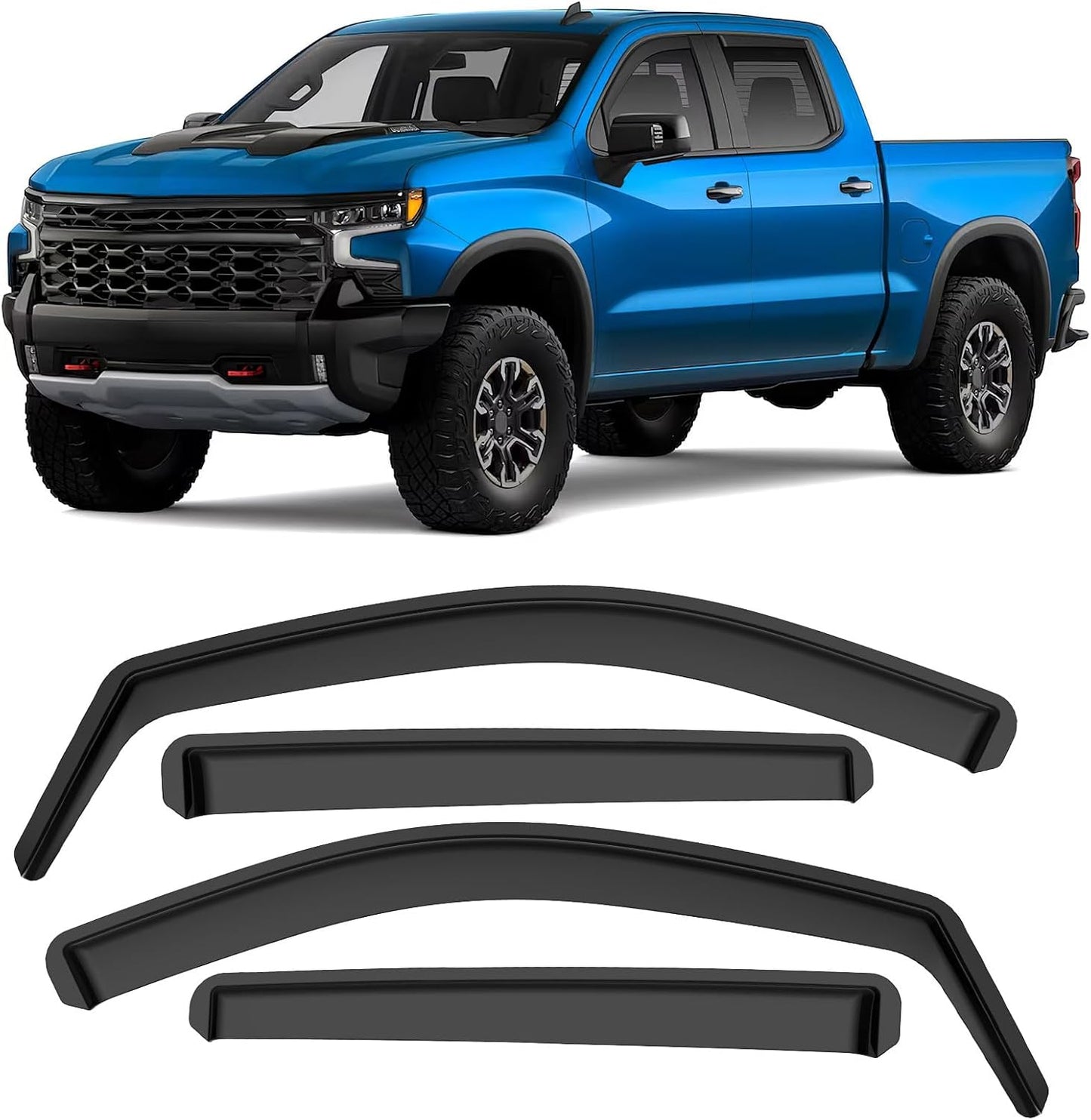 In-Channel Rain Guards for Silverado/GMC Sierra 1500 Crew Cab