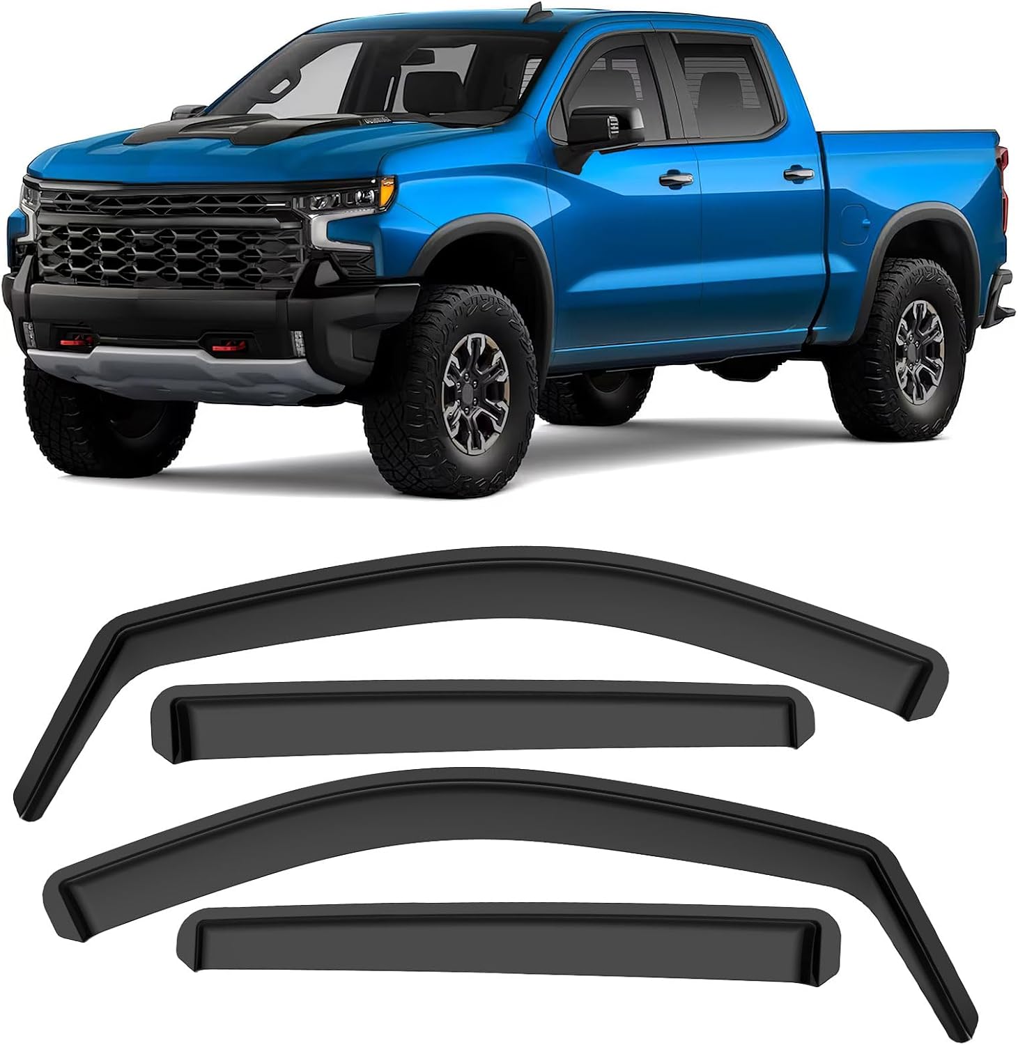 In-Channel Rain Guards for Silverado/GMC Sierra 1500 Crew Cab