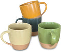 Mora Ceramic Artisan Matte Large Latte Mug Set of 4 - 16oz Comfortable
