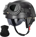 German Style Motorcycle Helmet - DOT Certified Vintage Half Helmet