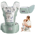 Green Bebamour Baby Carrier with Hip Seat - Newborn to 36 Months