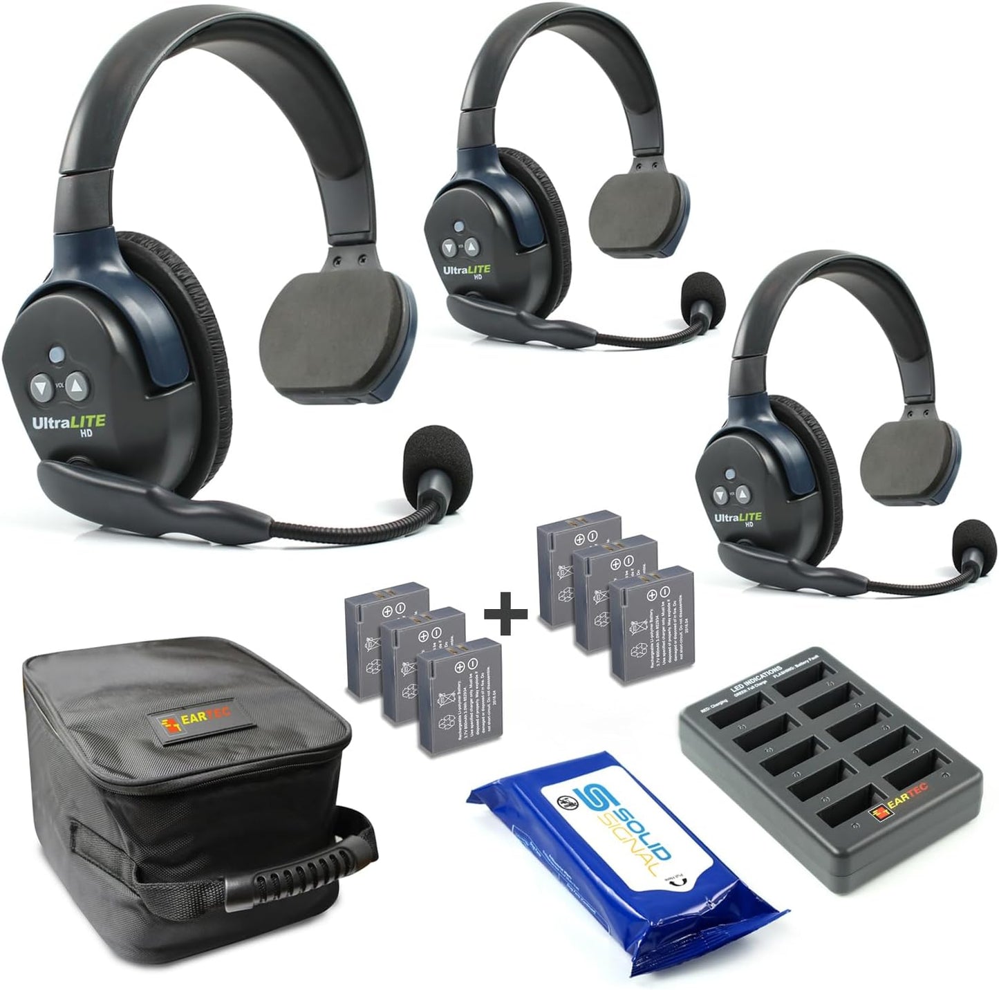 Eartec UL3S Ultralite Full Duplex Wireless Headset for 3 Users