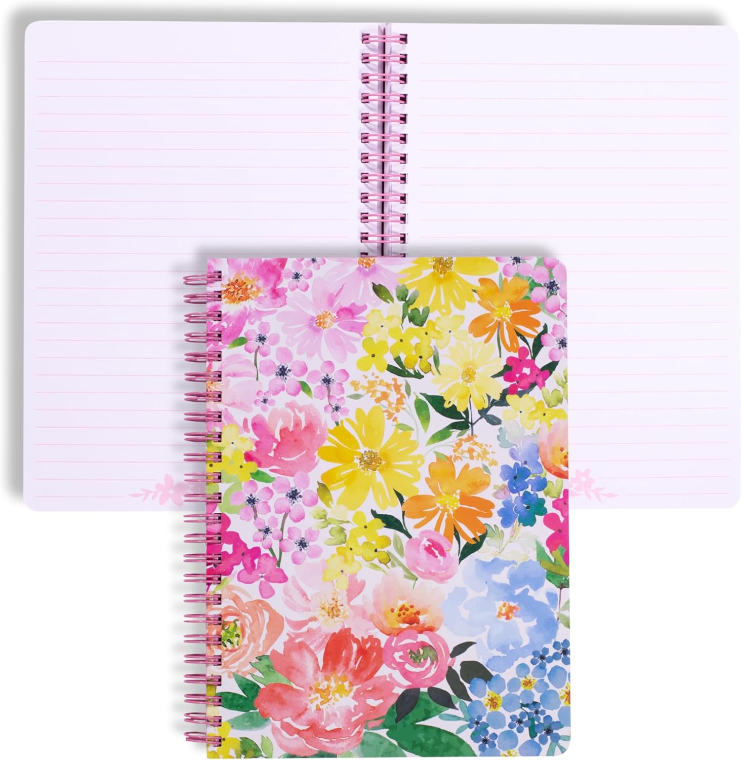 Steel Mill & Co Cute Floral Mini Spiral Notebook - 160 Lined Pages for Stylish Summer Notetaking