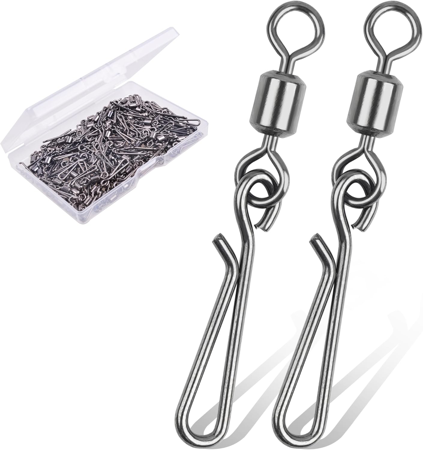 Shaddock Fishing: 100Pcs Stainless Steel Snap Swivels for Speedy Trolling