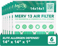 14x14x1 Air Filter 6-Pack MERV 13 - Elite Bacterial & Viral Defense