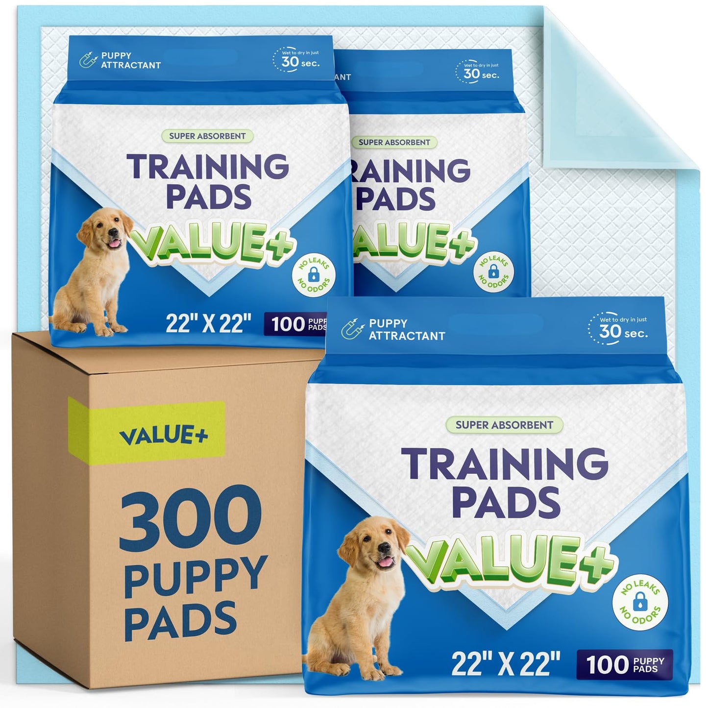 Puppy Pads for Dogs - 300 Count Heavy Duty Absorbent Pads