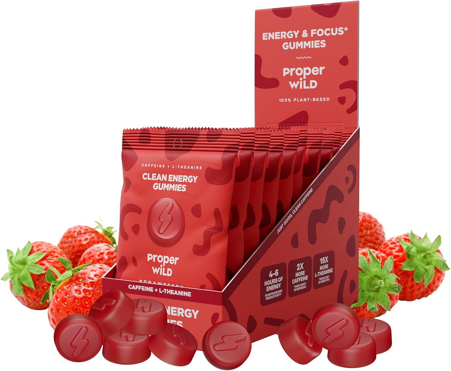 Proper Wild Vegan Energy Gummies for Clean Focus and Energy