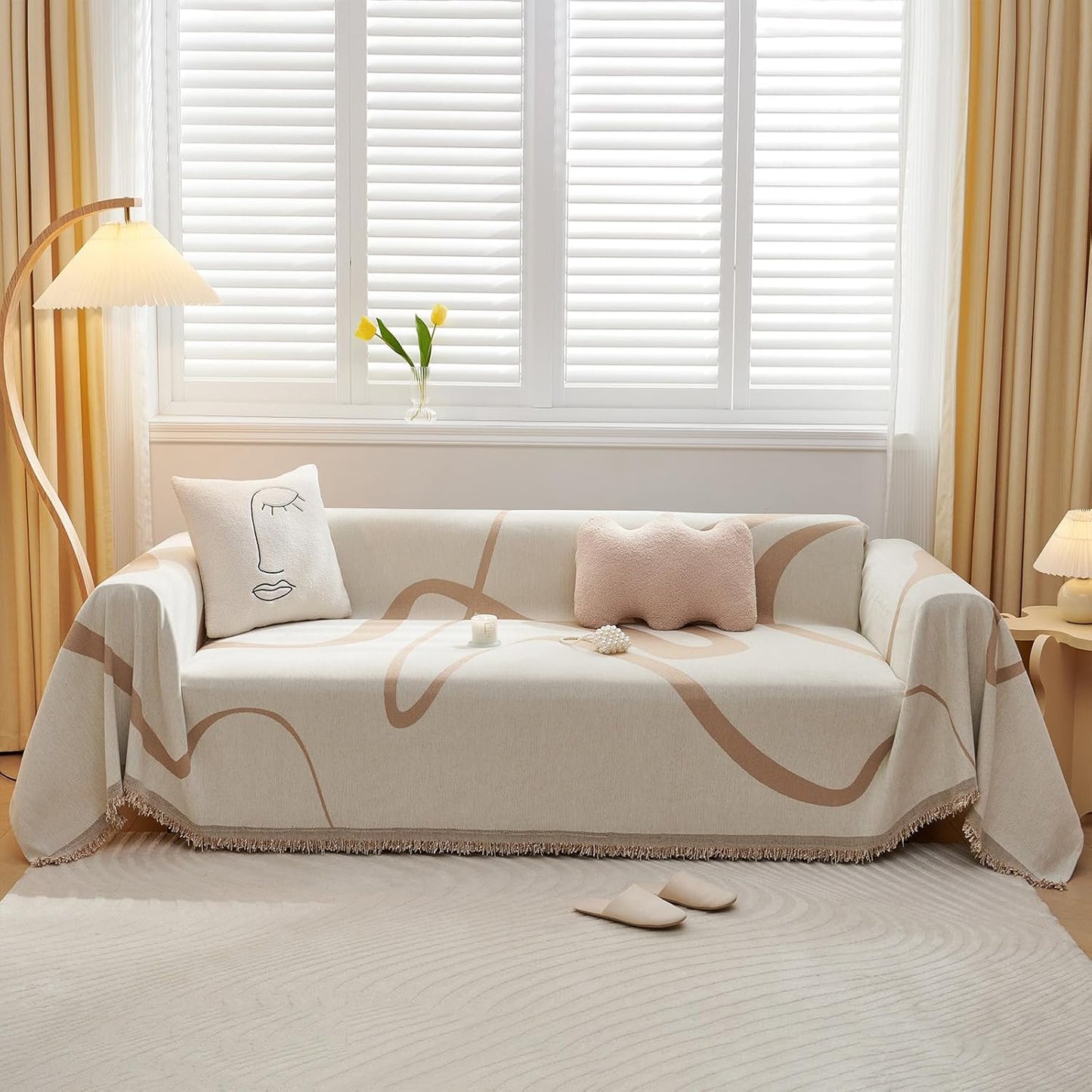 VClife Soft Chenille Couch Cover for L Shape Sofa, Elegant Design