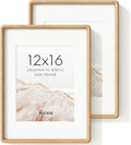 Natural Solid Oak Wood Picture Frame Set of 2 for 12x16 Photos