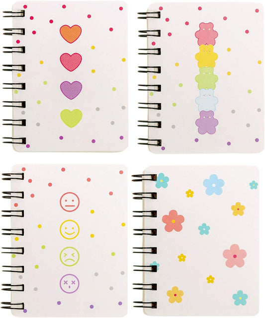 4-Pack Small Spiral Notebooks for Study & Notes