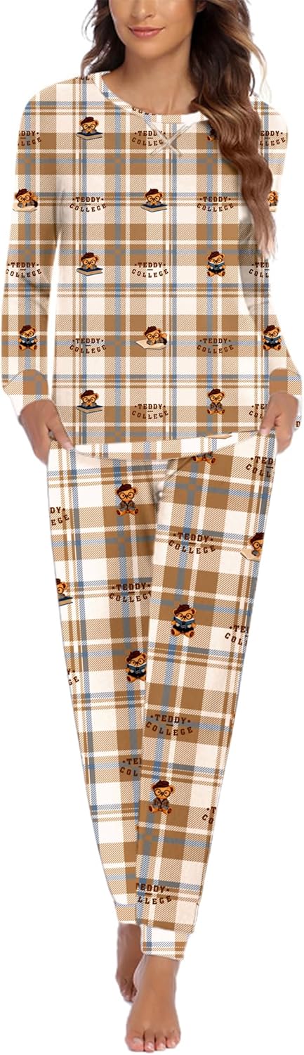 Ekouaer Pajamas for Women Comfy Long Sleeve Jogger Set