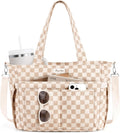 Corduroy Tote Bag for Women with 17 Pockets for Daily Use