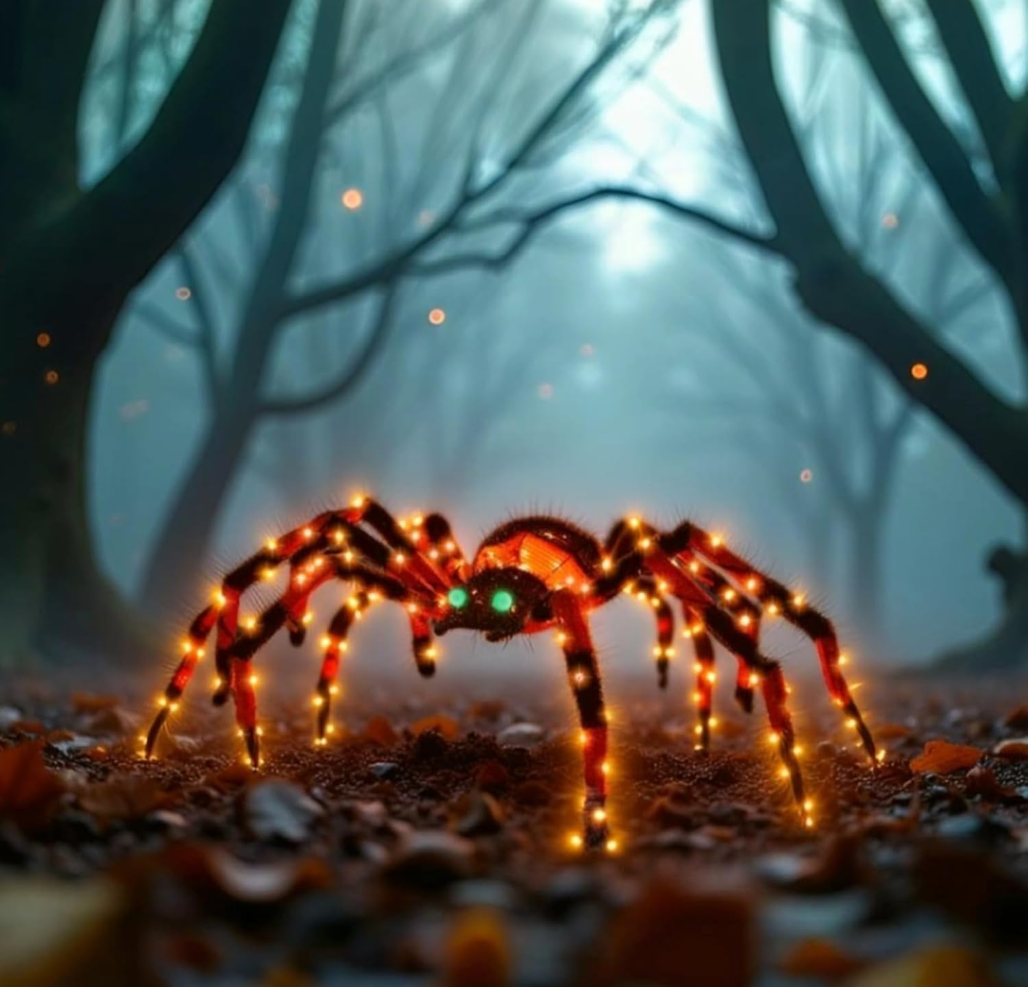 Giant Halloween Spider Decoration with LED Lights for Outdoor Fun