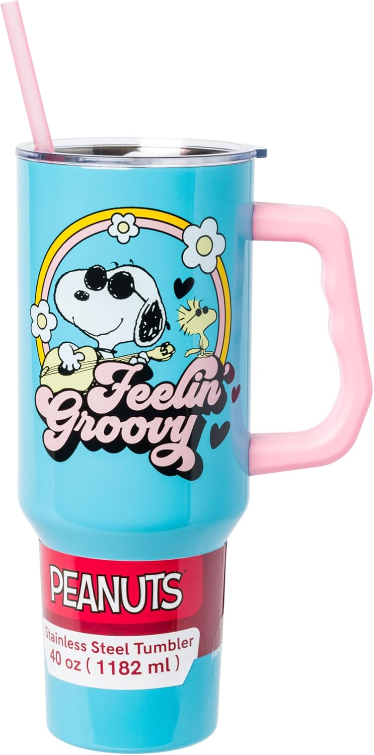 Peanuts Snoopy and Woodstock Feelin' Groovy Tumbler 40oz