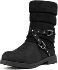 DREAM PAIRS Women's Mid Calf Fashion Winter Snow Boots - Cozy, Edgy