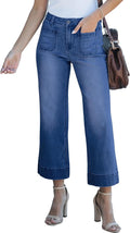 Wide Leg Jeans for Women High Waisted Cropped Flare (Style TLLR)