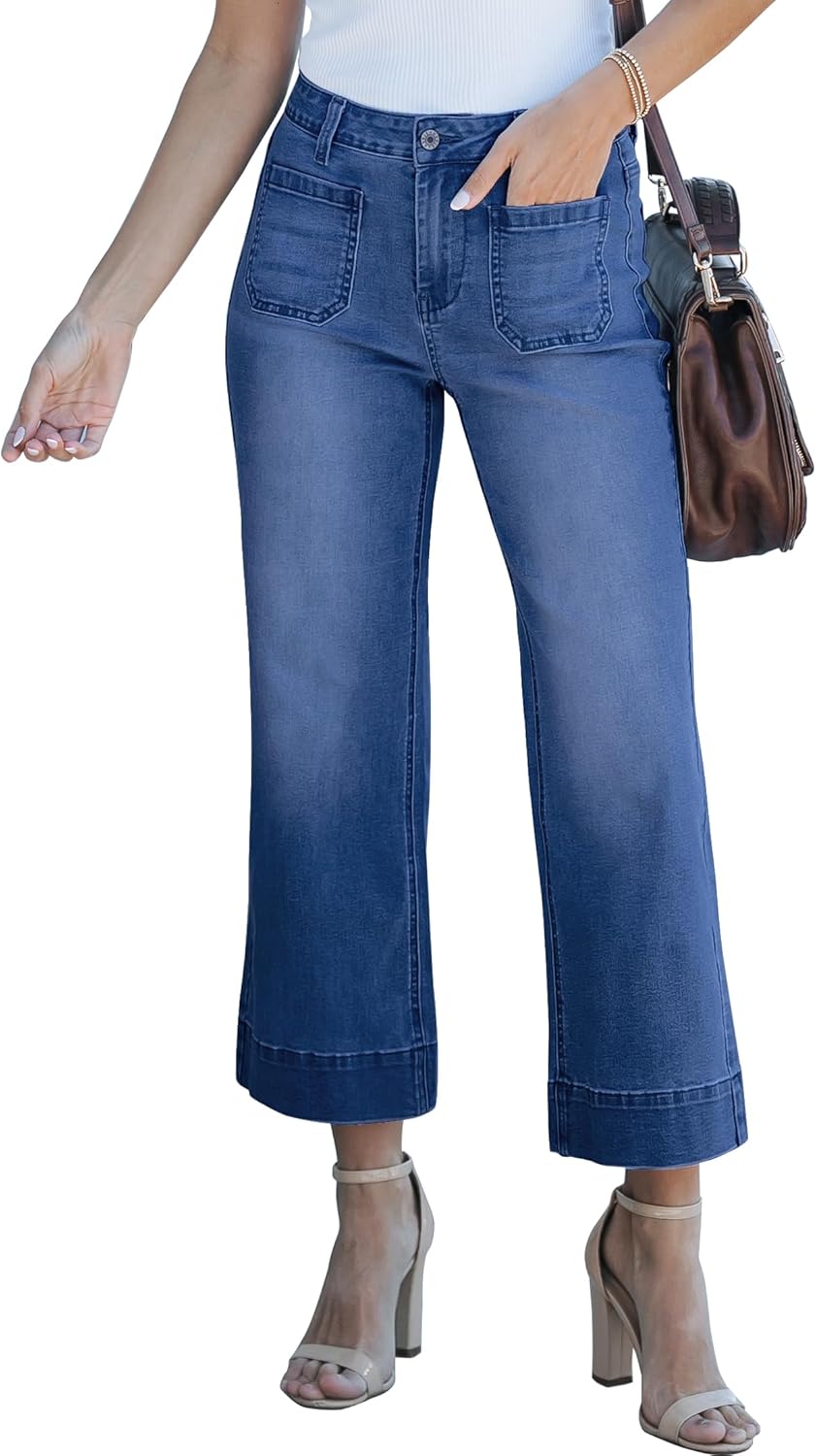 Luvamia Wide Leg Jeans for Women - Trendy High Waisted Flare