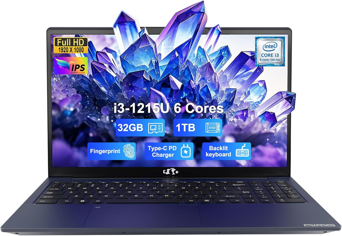 NIMO 15.6 FHD Business Laptop with Intel i3-1215U and 32GB RAM