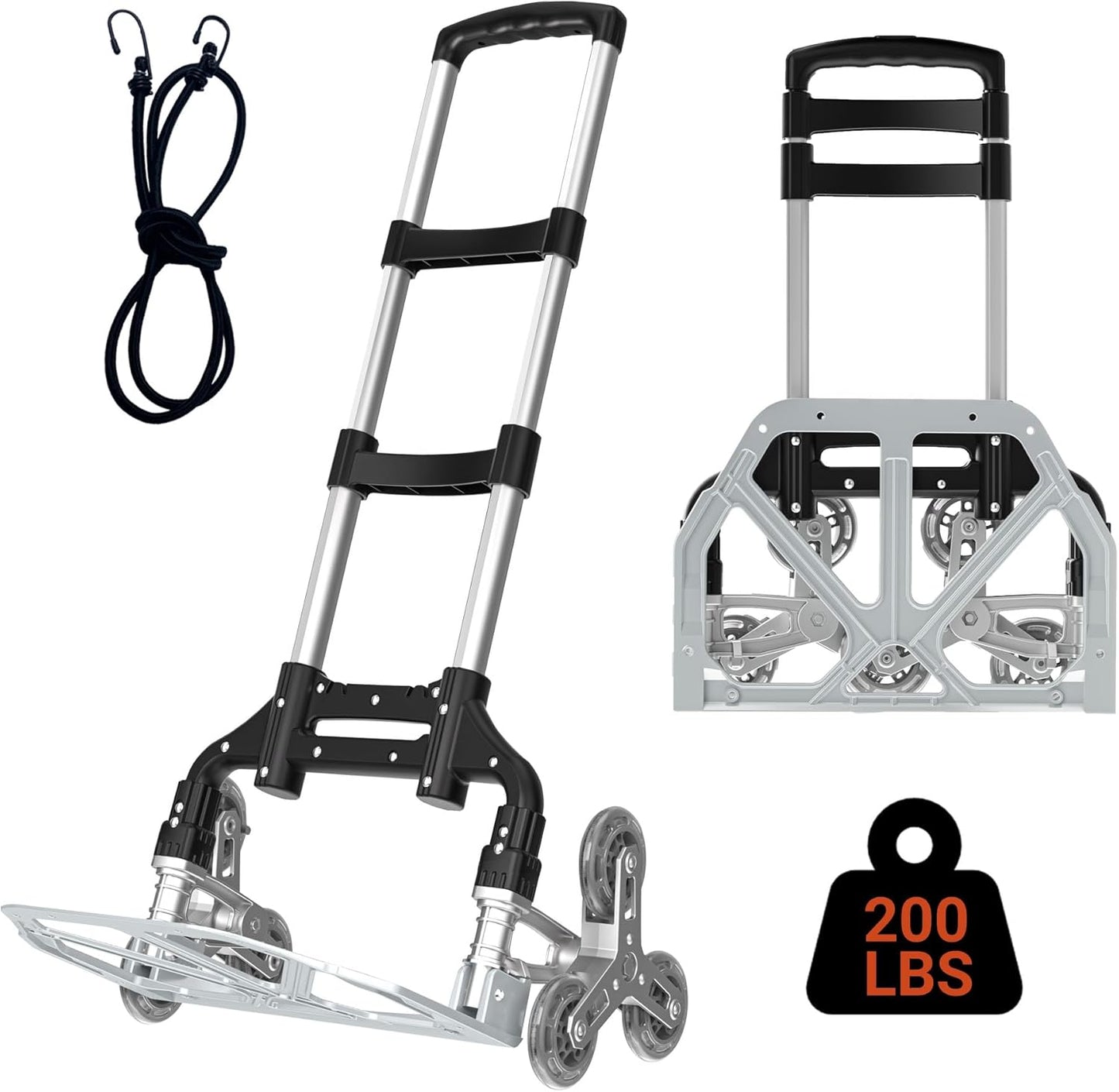 200LBS Stair Climbing Cart for Easy Grocery Shopping and Travel