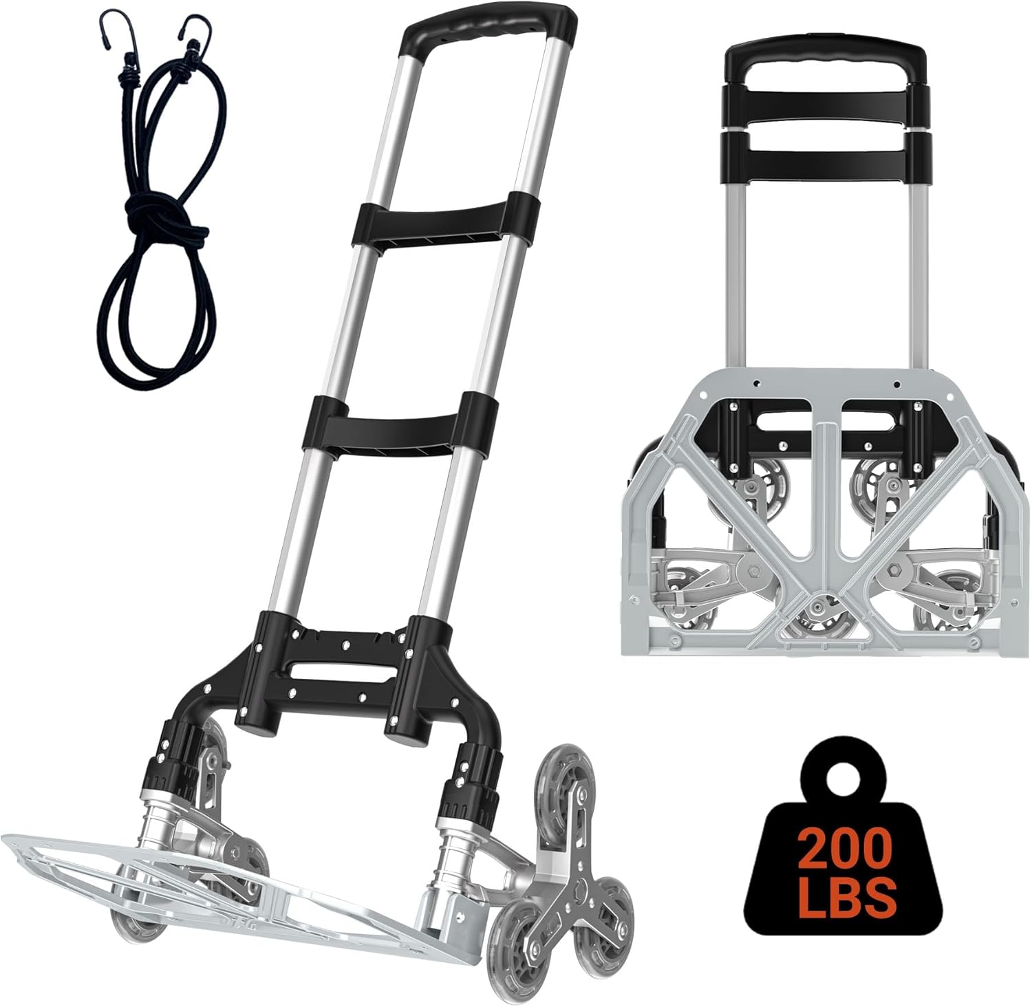 200LBS Stair Climbing Cart for Easy Grocery Shopping and Travel