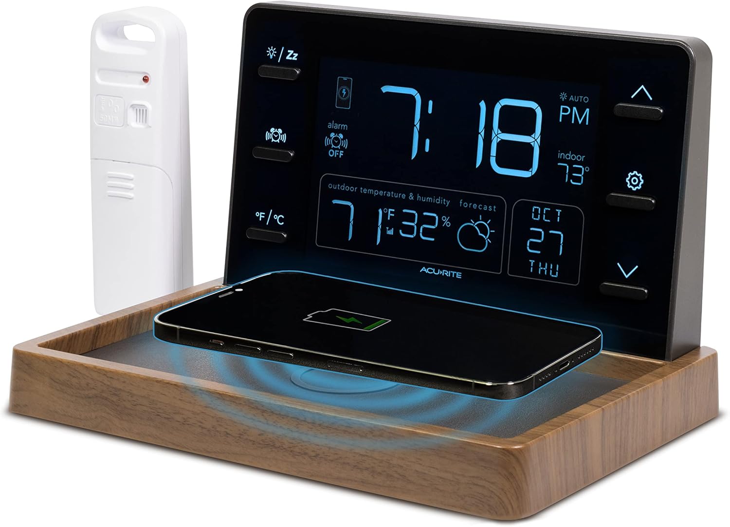 AcuRite Weather Valet with Wireless Charging and Alarm Clock