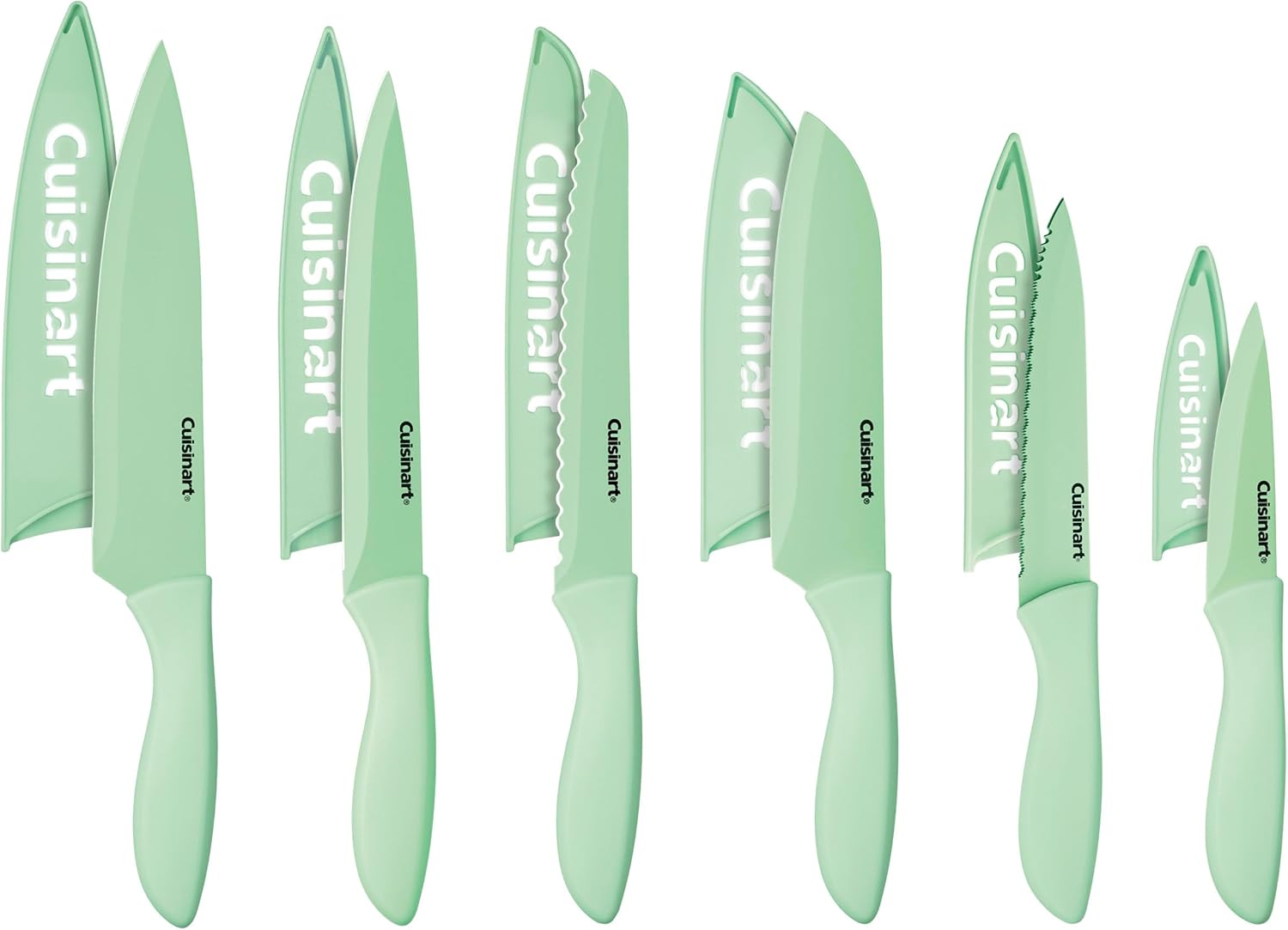 Cuisinart 12-Piece Kitchen Knife Set with Blade Guards in Pistachio