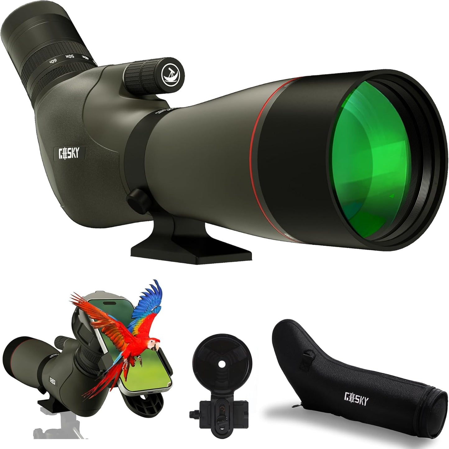 Gosky 20-60x80 Spotting Scope for Bird Watching and Hunting