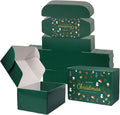9x6x4 in Christmas Gift Boxes with Lid 30 Pack - Festive Green